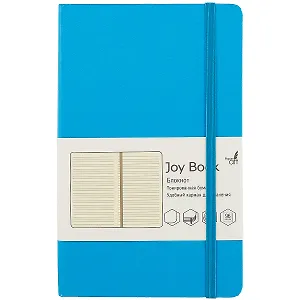 Книга для записей А5 96л лин. "JOY BOOK. Лазурно-голубой" 7БЦ, иск.кожа, тонир.форзац, тонир.блок 70гр/м2, скругл.углы