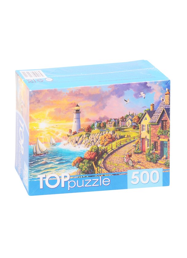 Пазл Прибрежный город и маяк TOPpuzzle 500 элементов ХТП500-4231 2839950 — 1