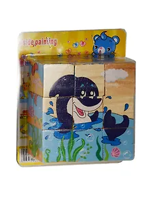 Кубики деревянные в блистере, морские животные (15-02300-7)