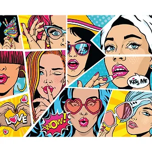 Картина по номерам на холсте Три Совы "Wow. Comics", 40*50, с акриловыми красками и кистями 3111607