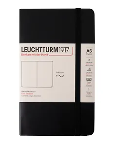 Записная книжка A6, 61 лист, нелинованная "Classic", мягкая обложка, черный, Leuchtturm1917