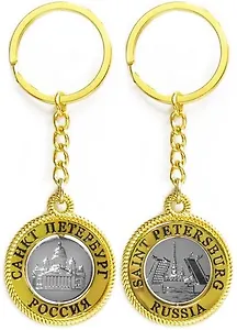 Сувенир, АКМ, Брелок-канат, "Исаакиевский собор", металл, вставка фигурная, цвет золото