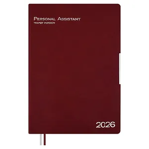 Ежедневник дат. 2026г. А4 120л "Шеврет глосс" бордовый, кожзам, мягк. переплет, тисн. фольгой, офсет, закругл.углы, справ.мат-лы, 2 ляссе, инд.уп, Escalada