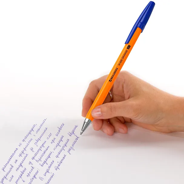 Шариковая ручка синяя 0,7 мм, M-500 Orange, Brauberg 2937279 — 11