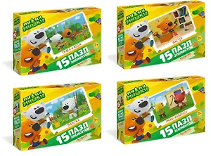 Пазл ORIGAMI/Оригами 15 элементов МиМиМишки. Мишки за работой 03496