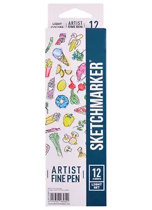 Ручки капиллярные 12цв Artist fine pen Light colors, к/к, Sketchmarker