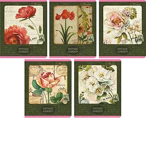 Тетрадь 96л кл. "Цветы (Vintage garden)" офсет, конгрев, тисн.фольгой, мат.лам, выб.лак, ассорти, Unnika