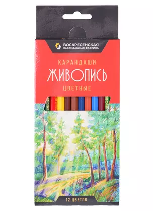 Карандаши цветные ВКФ, "Живопись", 12 цветов — 260789 — 1