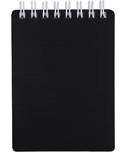 Блокнот А7 80л кл. "VELVET" черный, пласт.обл, спираль
