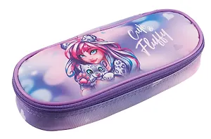 Пенал-косметичка Феникс+, "Девушка с барсом", на молнии