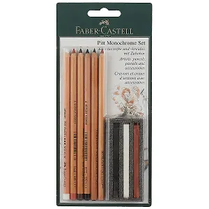 Набор Faber-Castell Пастельные карандаши и мелки PITT®и PITT Monochrome 9 предметов, в блистере