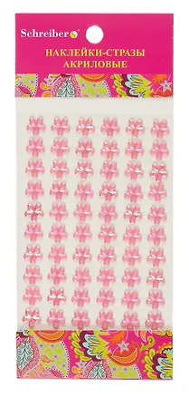 Набор для творчества, Schreiber/Шрайбер, Наклейки-стразы акриловые Цветы, 10*22см, в асс. 332338