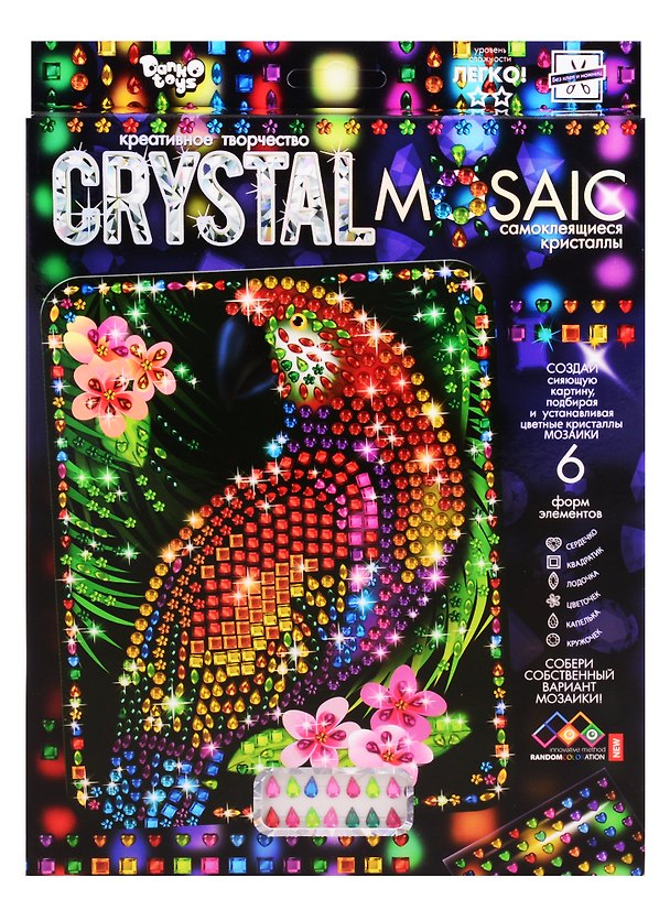 Набор для творчества ДАНКО-ТОЙС Crystal Mosaic Попугай 2796884 — 1