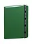 Книга для записей А5 96л кл. зелен.иск.кожа, интегр.переплет, резинка, ляссе, инд.уп. — 255726 — 1