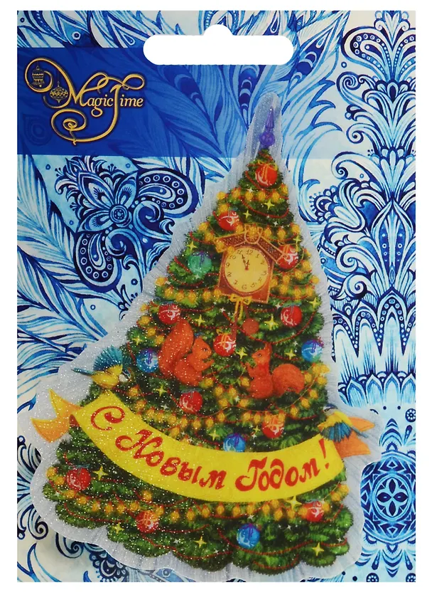Украшение Новогодняя елка в золотых узорах 11,5*9*3см, пвх/со светодеодной подсветкой 2542582 — 1