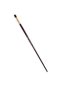 Кисть художественная Вернисаж, синтетика бордовая, плоская, длинная ручка №8, Гамма