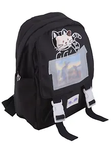 Рюкзак "Cat" черный, со значком