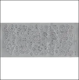Контурные наклейки Разные бабочки (1.4761) (лист) (серебро) (10х23см)