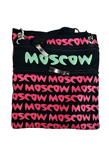 Сумка ткн.строки малая "MOSCOW"розов.стр. цв.черный (105M03-19P)