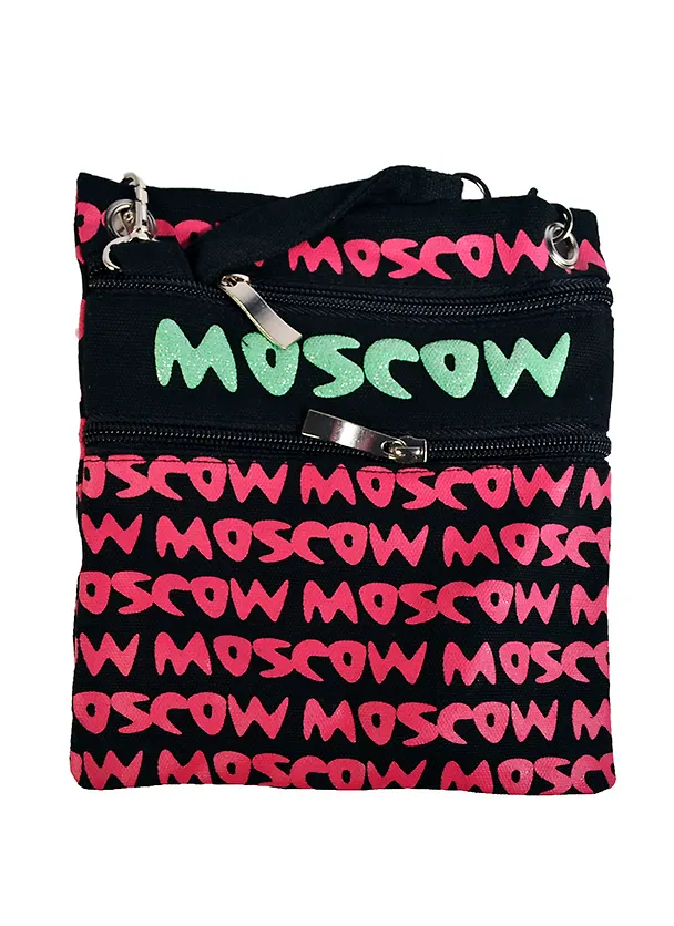 Сумка ткн.строки малая "MOSCOW"розов.стр. цв.черный (105M03-19P) 2388529 — 1