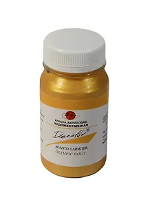 Краска акриловая "Деколор" золото олимпик,100мл,банка, Таир