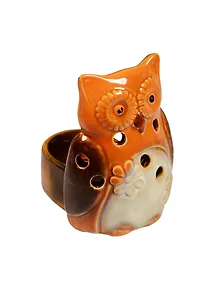 Сувенир Аромалампа-подсвечник Сова 11*9см, керамика
