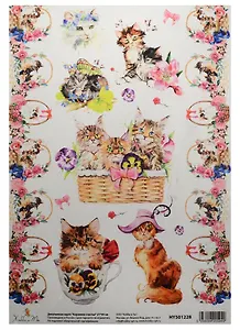 Декупажная карта Корзинка счастья 21*30см