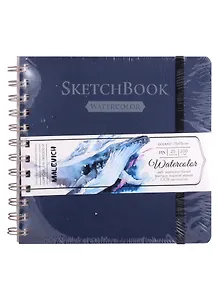 Скетчбук 160*160 25л "White Swan "Fin" синий, акварель., 200г/м2