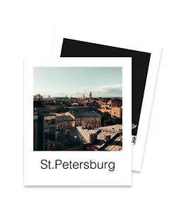 Открытка полароид Крыши Петербурга