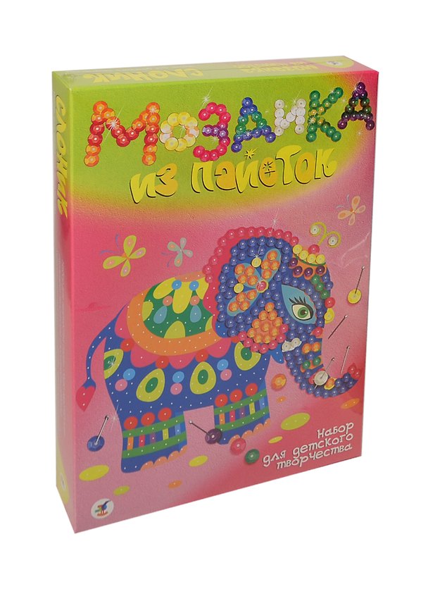 Мозаика из пайеток Слоник (2608) (Чудо-мастерская) (набор для творчества) (коробка) 2401604 — 1