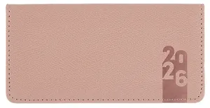 Планинг дат. 2026г. 64л 170х88 мм "Джут" бежевый, кожзам, тв.переплет, обл.поролон, блинт.тиснение, офсет, карманный, справ.мат-лы, закругл.углы, ляссе, инд.уп