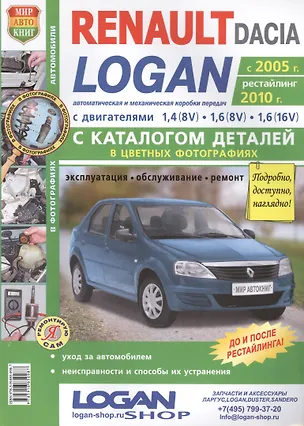 Книга Автомобили Renault/Dacia Logan (c 2005 г., рестайлинг 2010 г.). Эксплуатация, обслуживание, ремонт. С каталогом запасных частей: Практическое пособие ()