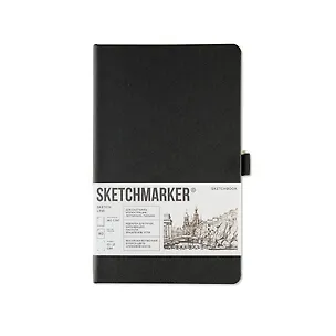 Блокнот для зарисовок13*21см 80л "Sketchmarker Domino" 140г/м2, 7БЦ, черно-белый 3056535