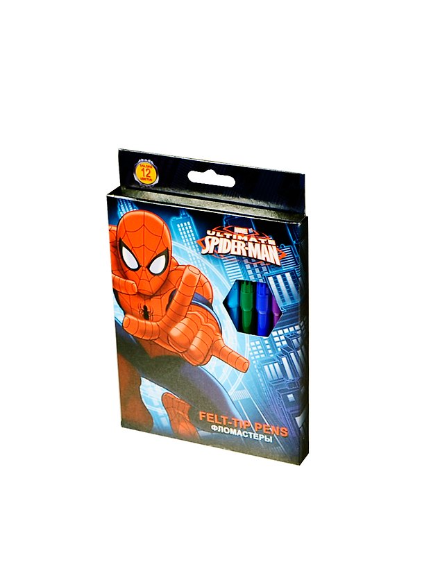 Фломастеры 12цв "Spider-man", вент.колп., к/к, подвес, Disney 231077 — 1