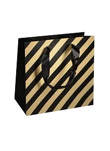 Пакет подарочный бумажный А5 20*20*8 "Геометрия",муж., черно-белый, мат. ламинат, Хансибэг