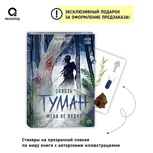 Книга Сквозь туман меня не видно + стикеры (Надя Сова) — 2