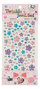 Стразы самоклеящиеся цветочки (разноцветные)