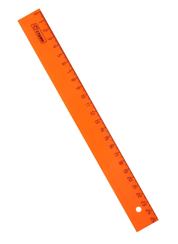 Линейка 25см пластик, флуор., ассорти, Стамм 205918 — 3