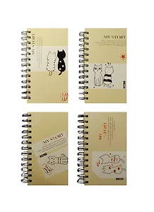 Блокнот А6- 136л "Коты" на спирали, ассорти, Haich