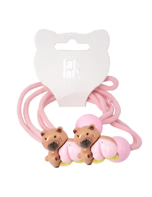 Набор резиночек Капибары с персиком (2шт) (пластик) (12-3916-202507-PJK1) (Lafilaf) 3116699