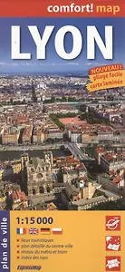 Lyon = Лион. Ламинированная карта. 1:15 000