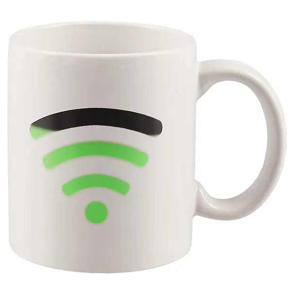 Кружкка-хамелеон белая Значок WI-FI(керамика)(330 мл) 2646314 — 2