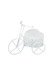 Декоративные элементы из металла, Велосипед с корзинкой-сердечком белый (11093903)