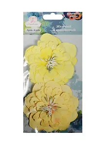 Бумажные цветы Желтый и оранжевый (6326) (2шт.) (Рукоделие) (3+) (упаковка)