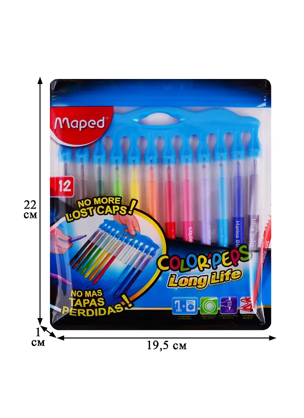 Фломастеры «Long live» Maped, 12 цветов 250522 — 3