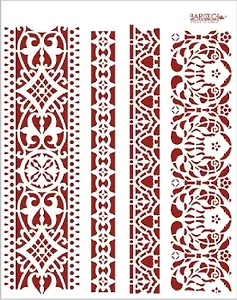 Трафарет пластиковый многоразовый Кружевные бордюры (20х25) (К-06)