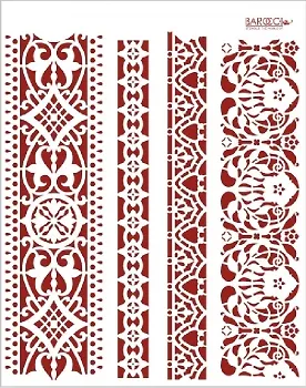 Трафарет пластиковый многоразовый Кружевные бордюры (20х25) (К-06) 2319530