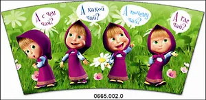 Кружка керамическая Маша и Медведь в под. уп. (0665.002.0., 0665.018) (300мл) (А с чем чай)