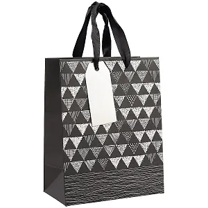 Пакет А5 23*18*10 Triangles Black нейтр., бум.мат.ламинат