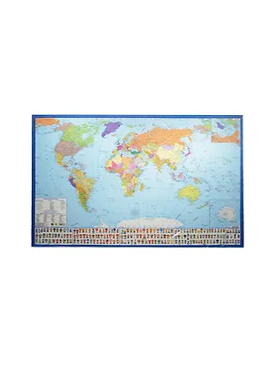 Книга Политическая карта мира Гербы и флаги (1:58 млн) (лист) (настол.) (Кр573п) (2015) ()